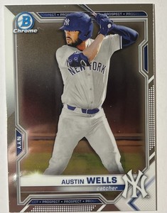 2021 Austin Wells Bowman Chrome Rookie Card RC New York Yankees BCP-47