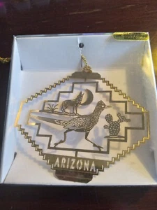 Vintage Arizona Nature's Treasures 24K Gold Flash Brass Christmas Ornament SALE! - Picture 1 of 3