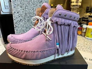NEW EL VAQUERO LEATHER BOOTS ELEVEN SUEDE LILLA SIZE 38/7 ITALY MOCCASIN SNEAKER - Picture 1 of 17