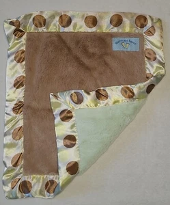 Blankets Beyond Mini Lovey Plush Green Brown Satin Edge Dot Security Nunu - Picture 1 of 3