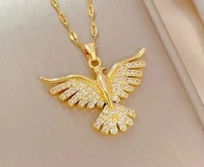 Elegante luxuriöse Halskette mit Phönix-Anhänger aus Edelstahl mit 4-19 - Bild 1 von 3