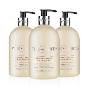 Dispensador de lavado de jabón de manos Baylis & Harding, aceite de jojoba, vainilla y almendras, paquete de 3 - Imagen 1 de 1