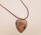 Vintage Wooden Heart Shaped Heart Pendent Necklace On Leather Cord