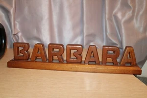 BARBARA Wood Wooden Hand Carved Name Sign Desk Room Decor - Picture 1 of 6