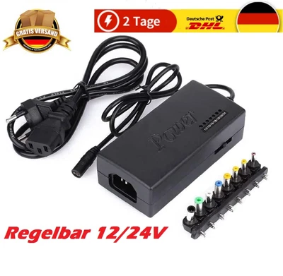 12-24V AC/DC Einstellbar Laptop Netzteil Netzadapter Notebook Ladegerät 8/12Pin - Bild 1 von 4