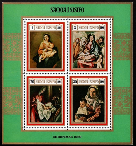 Samoa - 1969 - Religious Nativity Paintings Christmas Souvenir Sheet # 320a NH Cover