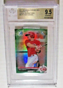 2017 BOWMAN CHROME PROS. MINI NICK SENZEL GREEN REFRACTOR BGS 9.5 RC ROOKIE /99 - Picture 1 of 2