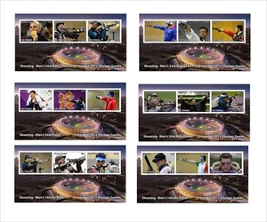 LONDON 2012 OLYMPIC GAMES SHOOTING 15 SOUVENIR/S MNH IMPERFORATED - Picture 1 of 3