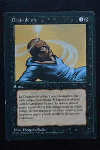 Magic The Gathering MTG DRAIN LIFE FRENCH Revised FBB LP Lightly Played - Picture 1 of 2