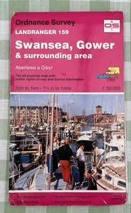 Pre-owned OS Landranger Sheet 159 Swansea & Gower Carmarthen 1:50,000 c1995 - Picture 1 of 13