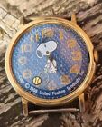 Vintage Timex Snoopy Wrist Watch Tennis Blue Mystery Dial 1977 35mm Working