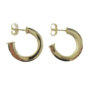 Sheila Fajl Bianca Shiny Gold Post Back Hoop Earrings 3/4" Diameter NEW - Picture 1 of 2