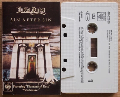 JUDAS PRIEST - SIN AFTER SIN (CBS 4032005) 1977 EUROPE CASSETTE TAPE NWOBHM - Image 1 of 3