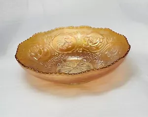 Fenton "Dragon & Lotus" Antique Marigold Carnival Glass Ruffled Edge Bowl - Picture 1 of 7