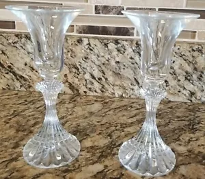 2 Candelabros Cónicos de Cristal Transparente - Nuevos - Imagen 1 de 3