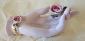 Vintage Lefton Porcelain China Hand with Embossed Roses Figurine - Picture 1 of 7