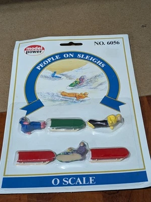 Model Power - O Scale - #6056 - People On Sleighs - NOS - Image 1 of 4