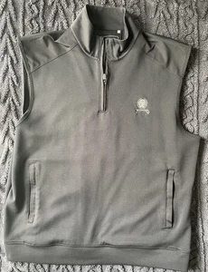 Cutter & Buck Mens Size Large Black Drytec 1/4 Zip Golf Vest - Picture 1 of 5