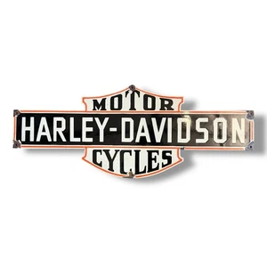 Letrero de porcelana vintage Harley Davidson 29" antiguo servicio de exhibición de concesionario de motocicletas - Imagen 1 de 12