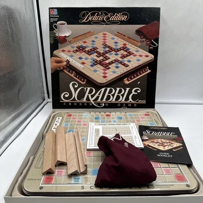 Scrabble Deluxe Edition Turntable 1989 Milton Bradley w/ Rotating Board COMPLETE - Image 1 of 4