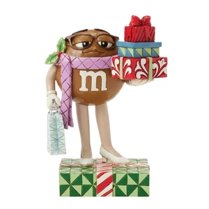 Jim Shore Festive Favorites - M&M'S Brown Character with Presents 6017202 New fo - Picture 1 of 6