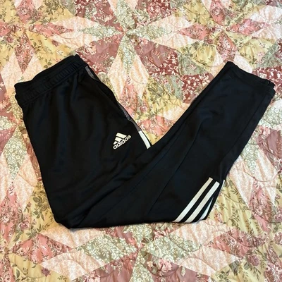 Pantalones deportivos Adidas blancos a rayas con malla en negro Tiro XL Foto 1 de 4