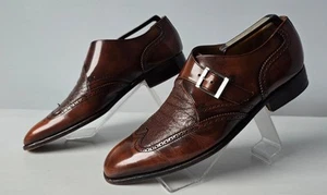 Zapatos Moreschi Para Russell & Bromley Marrón Monje Correa Calidad Reino Unido 7 Hechos en Italia - Imagen 1 de 12