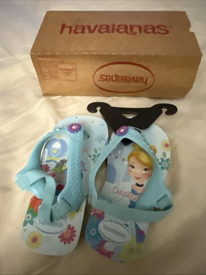 Chanclas Havaianas Princesa Cenicienta Goma Eslinga Trasera Nuevas con Etiquetas Niños Pequeños 7C Foto 1 de 4