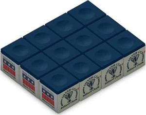 Billiard/Pool Cue Chalk Box, Blue, 12 Cubes - Picture 1 of 1