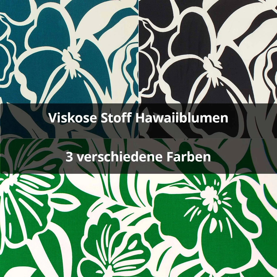 Viskose Stoff Hawaiiblumen, Blusenstoff (Meterware ab 0,50m) - Bild 1 von 1