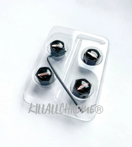 Mini JCW R53 Black Metal Tyre Valve Dust Caps John Cooper Works S Anti Theft - Picture 1 of 2