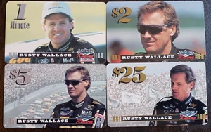 Rusty Wallace Lot of 4 phone cards- 1x  $25/ 1x $5/$2/1minute - Picture 1 of 2