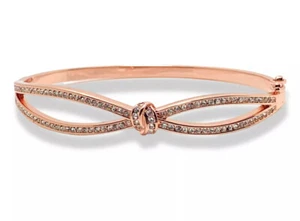 Brazalete Acabado Oro Rosa Corte Redondo Creado Diamante Infinito Amor Regalo Idea - Imagen 1 de 8