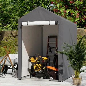 Outdoor Shelter Shed Equipment Cover Storage Bicycle PE Waterproof Steel Frame - Picture 1 of 36