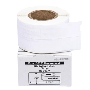 Etiquetas para carpetas de archivos DYMO 30277 (2 arriba) (9/16" x 3-7/16") - (35) rollos de 260 - Imagen 1 de 8