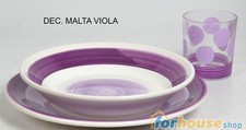 Servizio di Piatti da Tavola + Bicchieri Acqua cerve malta 18 pezzi viola