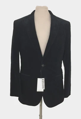 Chaqueta Jaeger Hombre Talla 40" Negra Pana Ajuste A Medida Bolsillos 2 Botones Nueva Foto 1 de 4