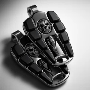 Par de estriberas reposapiés aptas para Harley-Davidson motocicleta turismo montaje de clavija macho FL - Imagen 1 de 3
