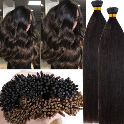 CLEARANCE Stick I-Tip 1G Pre Bonded Thick 100% Remy Human Hair Extensions 16-24" - Image 1 of 4