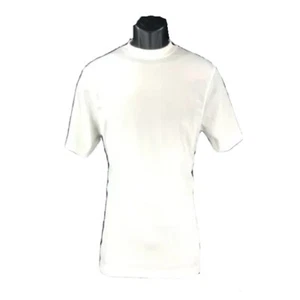 Log-in Uomo Men's White T-Shirt Crew Neck Ribbed Pattern Size 4XL - Picture 1 of 2