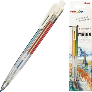 Pentel Art Multi8 Colored Pencil 8 colors in 1 XPH804 2.0mm Illustration - Picture 1 of 7