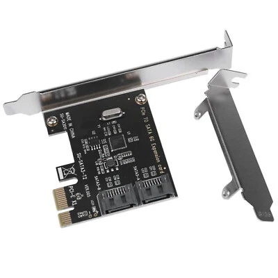 1X PCI Express PCIe to SATA3.0 6G 2-Port Expansion Controller Card Adapter - Image 1 of 4