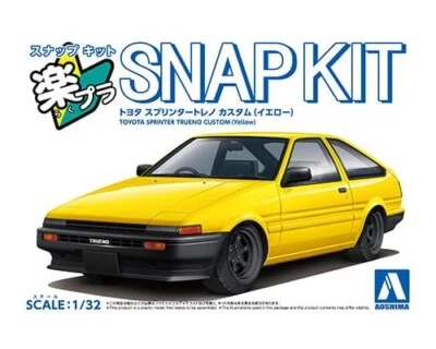 Aoshima 1/32 Toyota Sprinter Trueno Custom (Yellow) Snap Kit Plastic Model Kit - Immagine 1 di 4