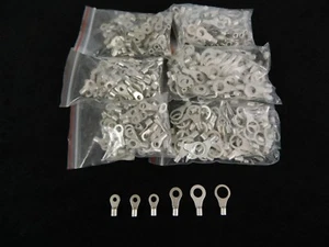 300 PK 14-16 GAUGE UNINSULATED RING CONNECTORS 50 PCS EA #6 #8 #10 1/4 5/16 3/8 - Picture 1 of 4