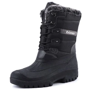 Knixmax Women Winter Mid Calf Boots Faux Fur Lined Waterproof Snow Boots Size - Picture 1 of 9