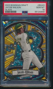 PSA 10 JACOB WILSON 2023 Bowman Chrome Draft STAINED GLASS Rookie RC GEM MINT - Picture 1 of 3