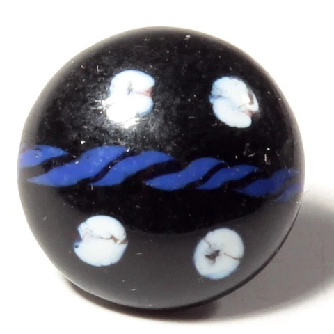 Victorian Czech white satin floral striped rosette shank art glass button 14mm Cover