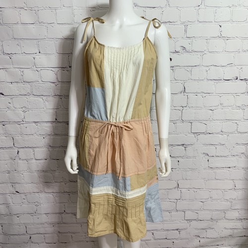 Abito donna Moschino economico e chic taglia 8 toppa lavoro spaghetti strap plissettato