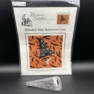 Witch's Hat Scissors Case Pattern Cross Stitch Historic Stitches with Scissors - Picture 1 of 7