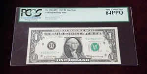 Fr. 1903-H* 1969 $1 FRN | PCGS 64 PPQ  | STAR  Replacement - Picture 1 of 2